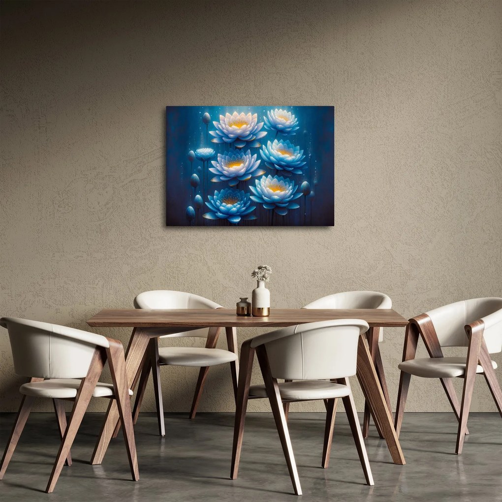 Obraz - Lilie wodne pod powierzchnią (70x50 cm)
