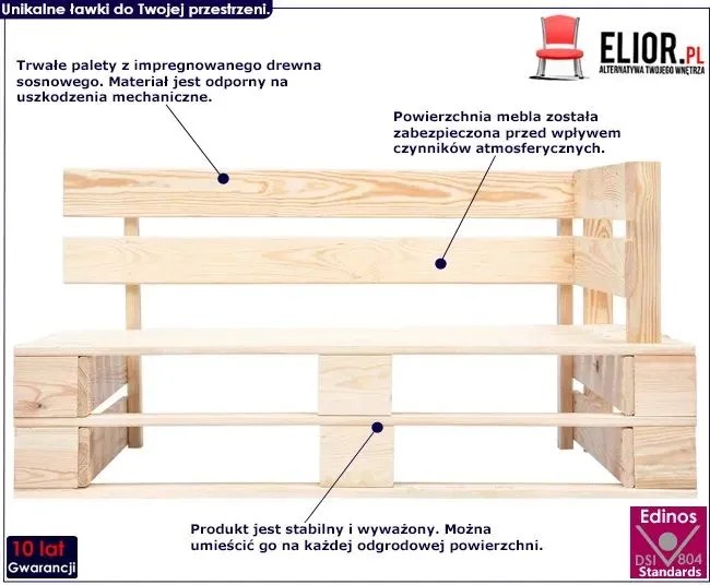Ławka ogrodowa z palet - Olefix 3X