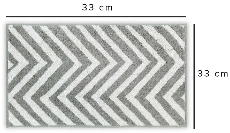 Biało-szary bawełniany ręcznik 33x33 cm Chevron – Foutastic