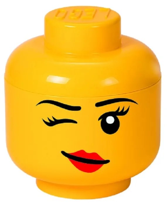 Żółty pojemnik w kształcie głowy LEGO®, ⌀ 16,3 cm