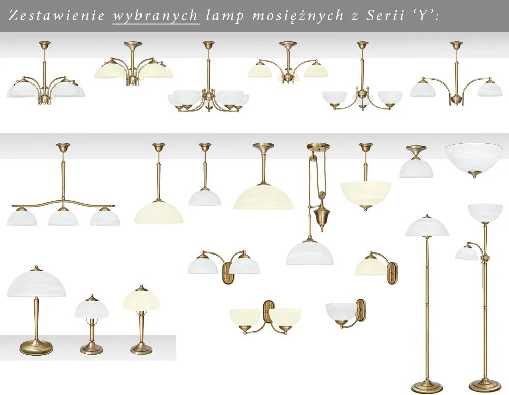 Niska złota klasyczna lampa mosiężna z dużym kloszem Y-S1ADK