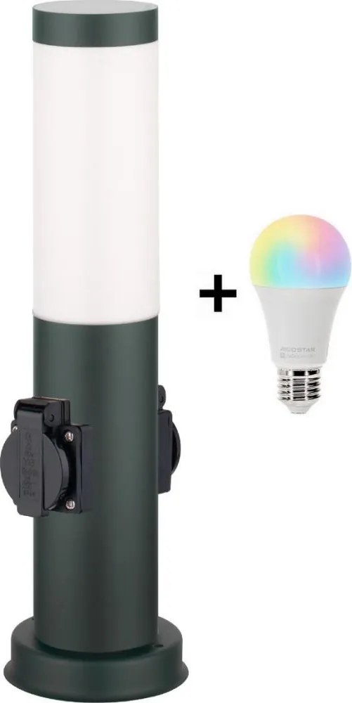 Brilagi - Zewnętrzna lampa LED RGBW z 2 gniazdami 1xE27/9W/230V 40 cm IP44 antracyt