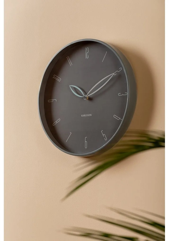 Karlsson 6012GY design zegar ścienny szary, średnica 40 cm