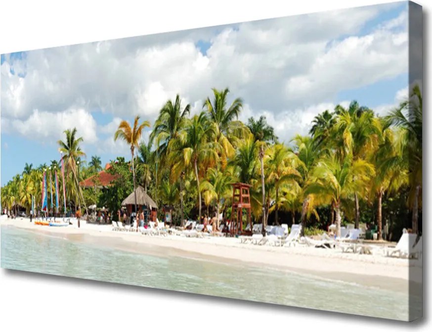 Obraz na płótnie Palmy nad Rajską Plażą