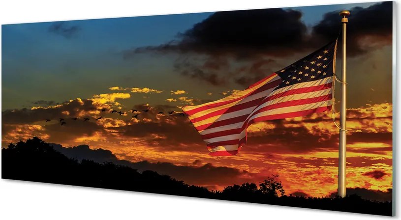 Panel szklany do Kuchni Amerykański Sztandar