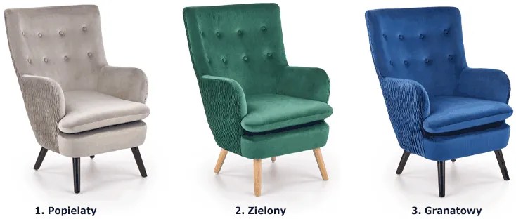 Zielony fotel wypoczynkowy do pokoju Jureso 4X
