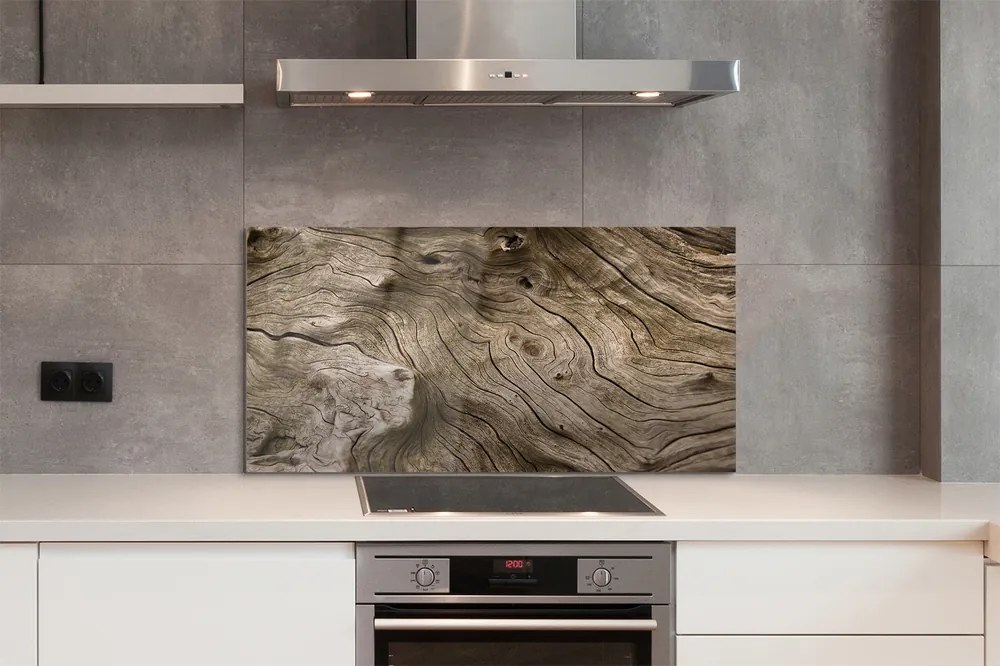 Szklany Panel Wyraziste Sęki Drewniane