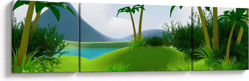 Obraz - Jeziora w dżungli (170x50 cm)