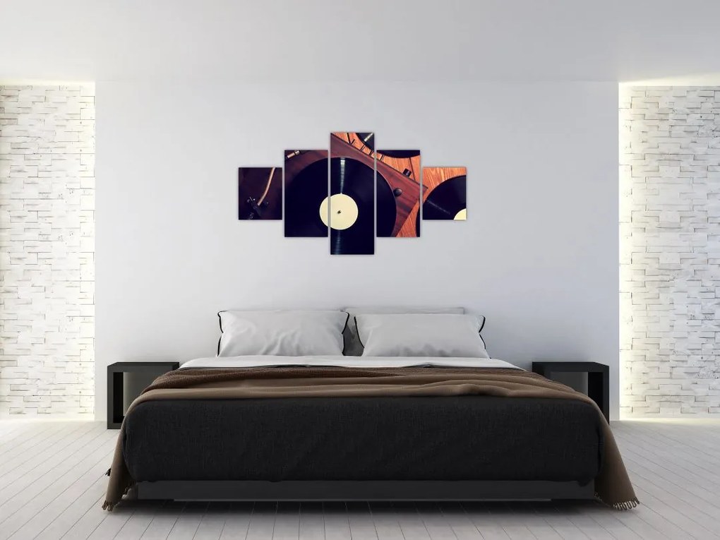Obraz płyt gramofonowych (125x70 cm)