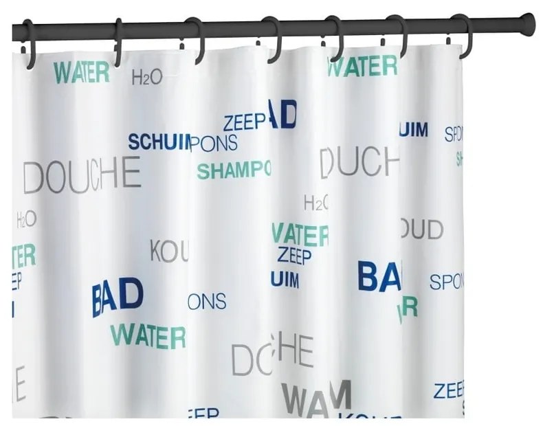 Czarny drążek teleskopowy na zasłonę prysznicową Wenko Shower Curtain Rod, 70x115 cm