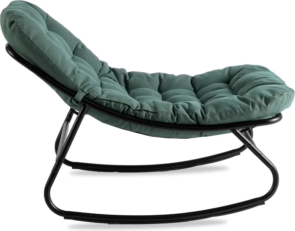 Fotel Bujany Ogrodowy AURORA na Płozach Zielony Nowoczesny