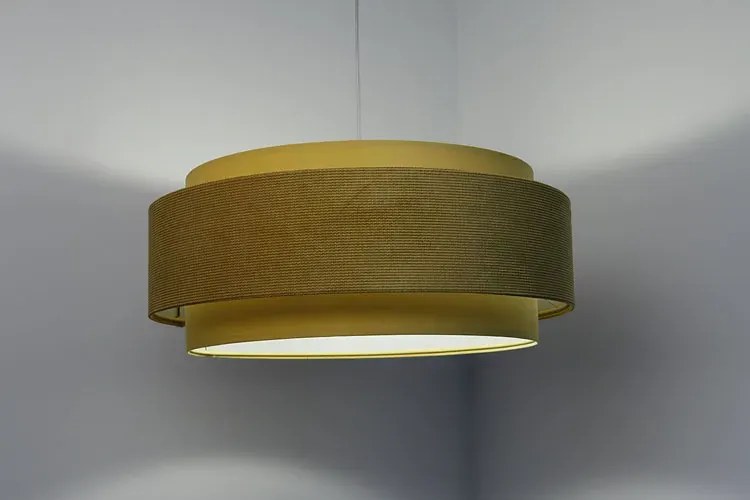 Musztardowa lampa wisząca z welurowym kloszem - 4X A353 B4-C20