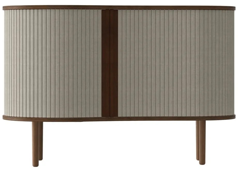 Brązowo-beżowa niska komoda w dekorze dębu z drzwiami przesuwnymi 100x67 cm Audacious – UMAGE
