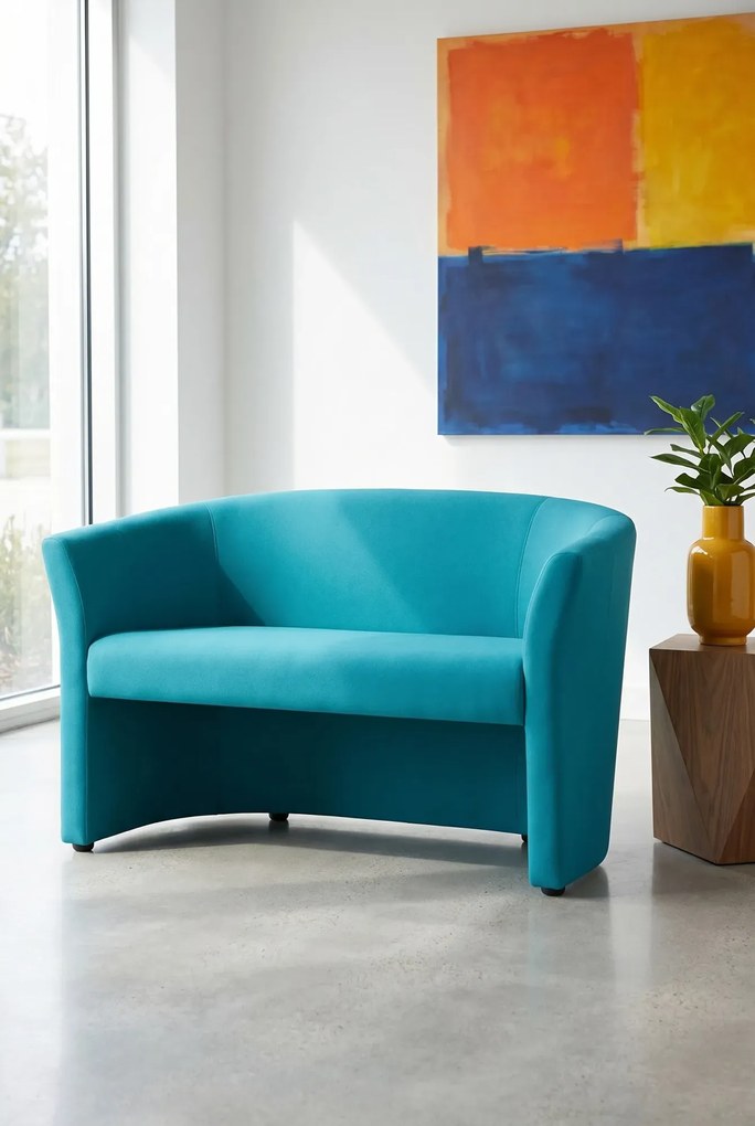 Turkusowa sofa kubełkowa do salonu H7-G46