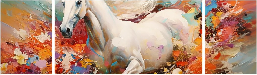 Obraz - Malowanie konia (170x50 cm)