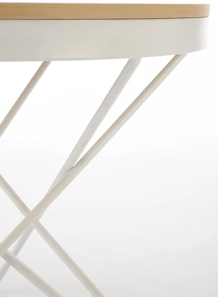 Ława okrągła MDF naturalny/biały 60/55 LEILA