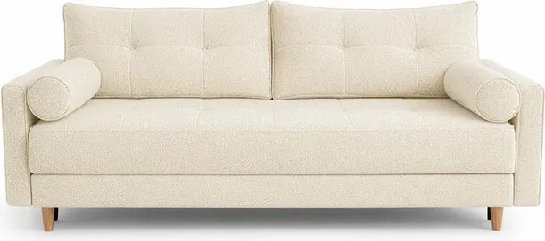 Sofa z Funkcją Spania LONAR Kremowa Boucle Japandi