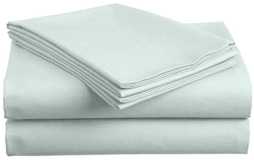 PrzytulneMieszkanie.pl Bawełniane prześcieradło lodowy niebieski 140x240 cm