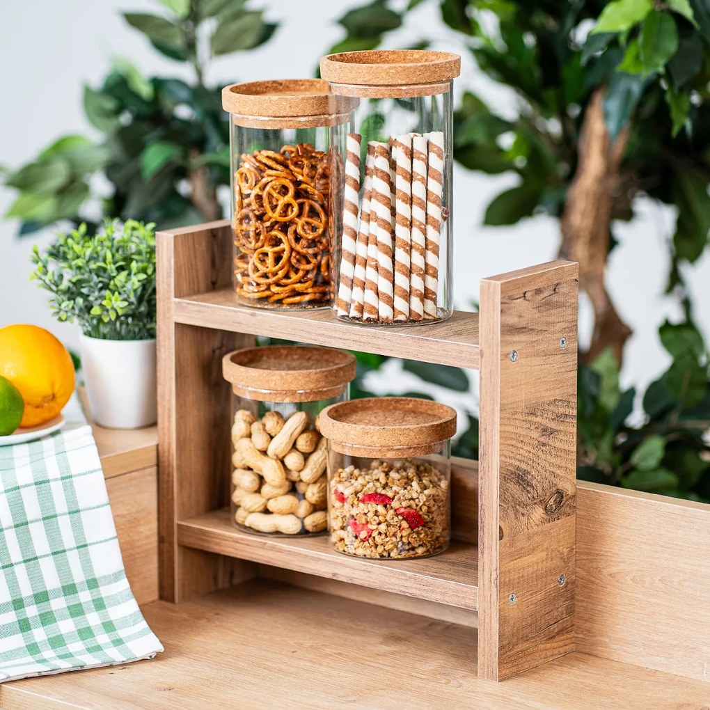 4Home Szklany pojemnik do żywności z pokrywką Cork, 1000 ml, 1000 ml