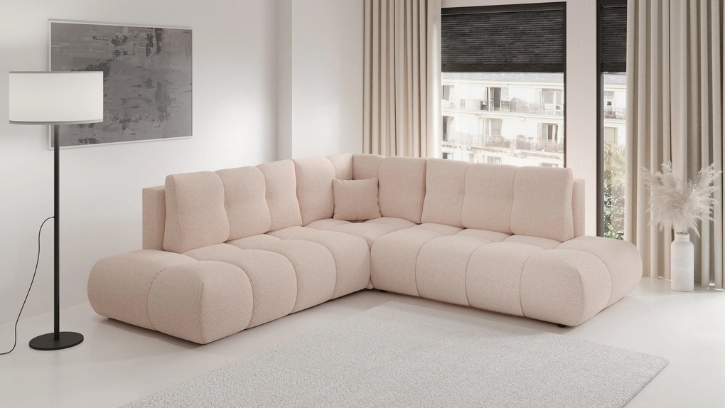 Masseno Narożnik DUCA z funkcją spania i pojemnikiem na pościel Narozniki L, Rozkładana sofa - Pomarańczowy, CURIO 60