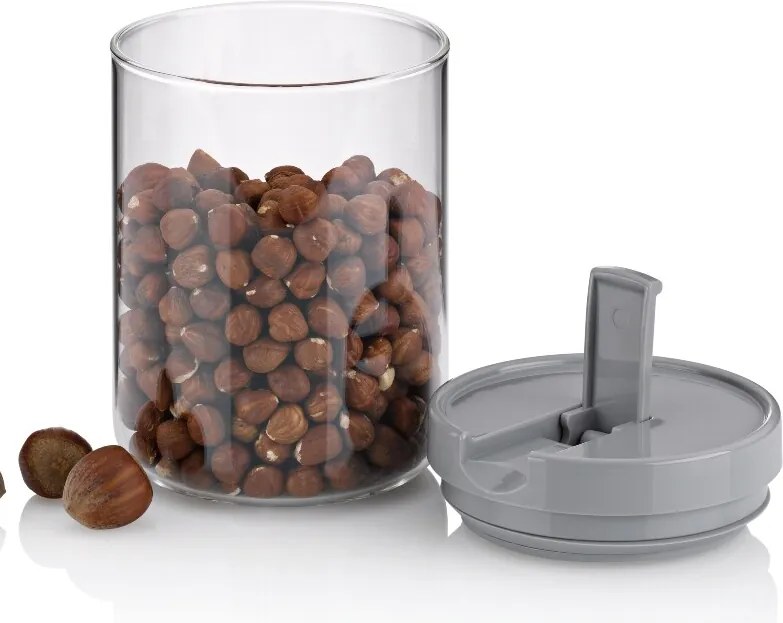 Kela Pojemnik ARIK szkło 900 ml, szary, 0,9 l