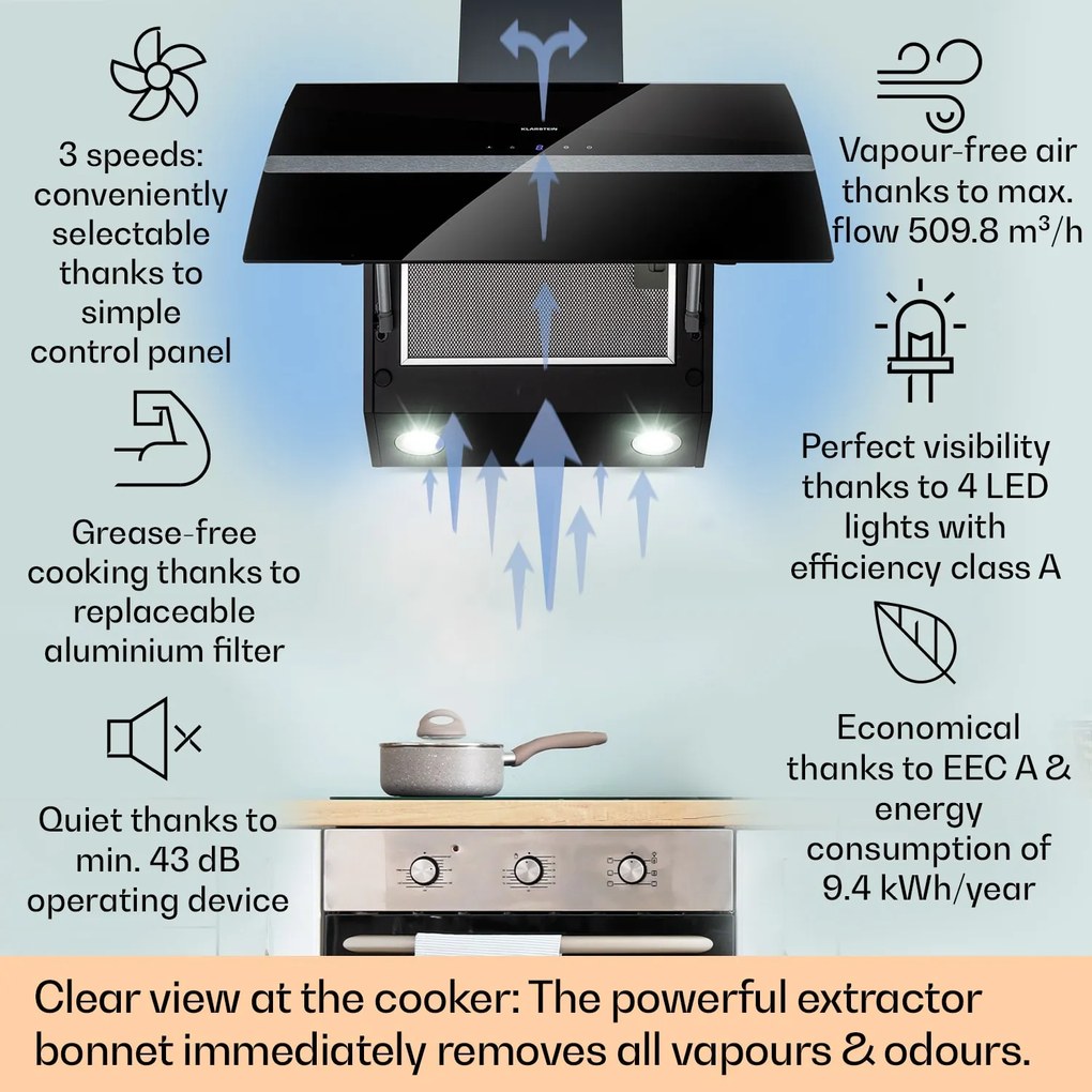 Klarstein Clara 90 Okap kuchenny 90 cm