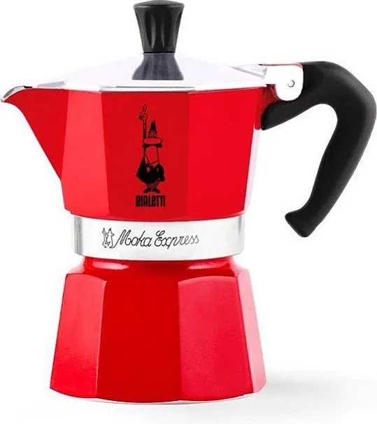 Włoski ekspres do kawy Bialetti La Mokina czerwony 1 filiżanka 40 ml Wszystkie rodzaje kuchenek oprócz indukcyjnych