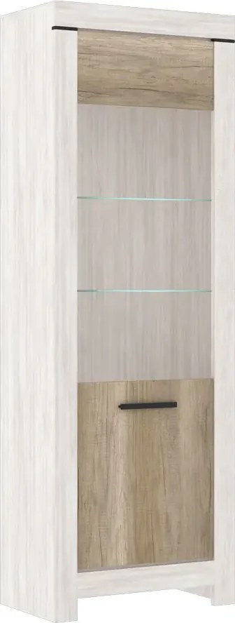 Witryna wysoka z LED sosna canyon + dąb karabela B4-Z67