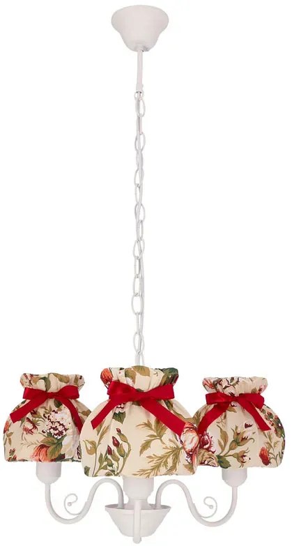 Metalowy żyrandol z 3 kwiatowymi abażurami - Z081 H2-C39