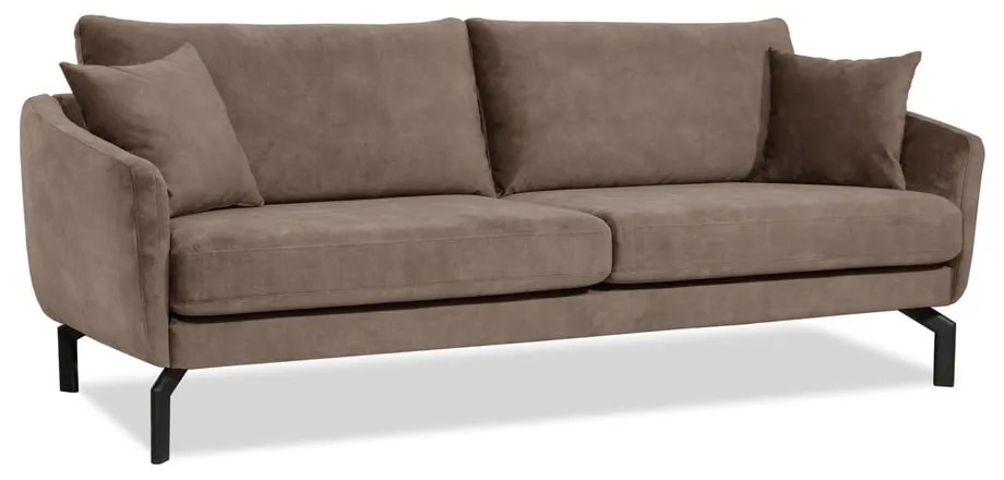 Brązowoszara sofa z aksamitnym obiciem Scandic Magic, szer. 230 cm