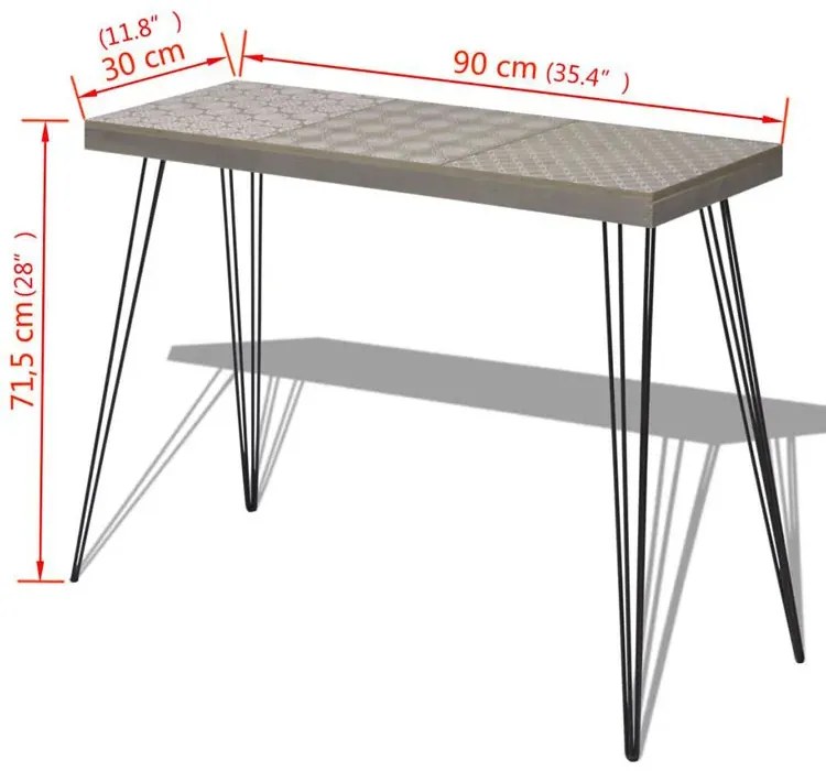 Szara konsola ze stalowymi nogami - Lexti