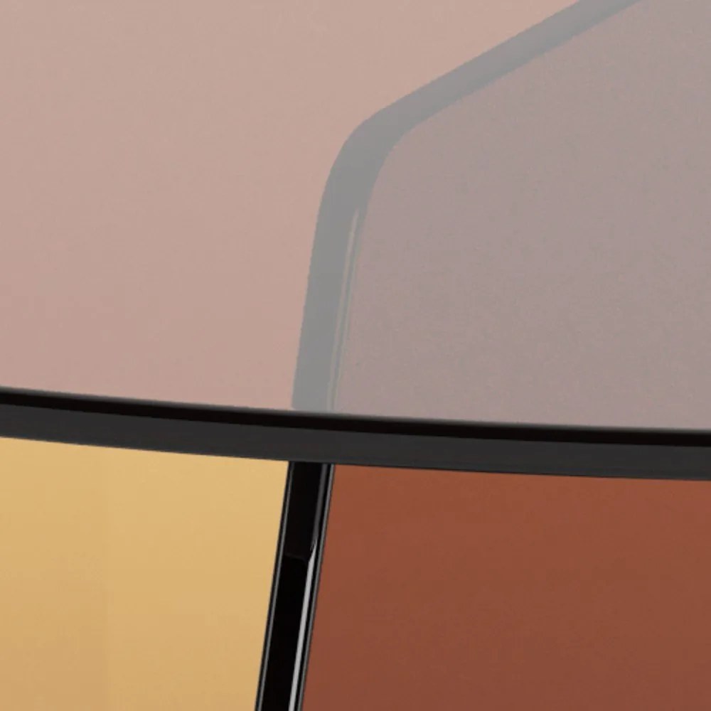 Brązowy szklany okrągły stolik ø 80 cm Samos – Actona