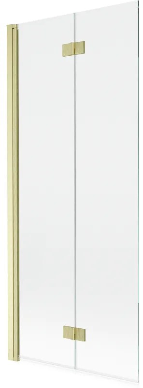Mexen Mist parawan nawannowy 2-skrzydłowy lewy 80 x 150 cm, transparent, złoty szczotkowany - 8A9-080-002-55-00-L