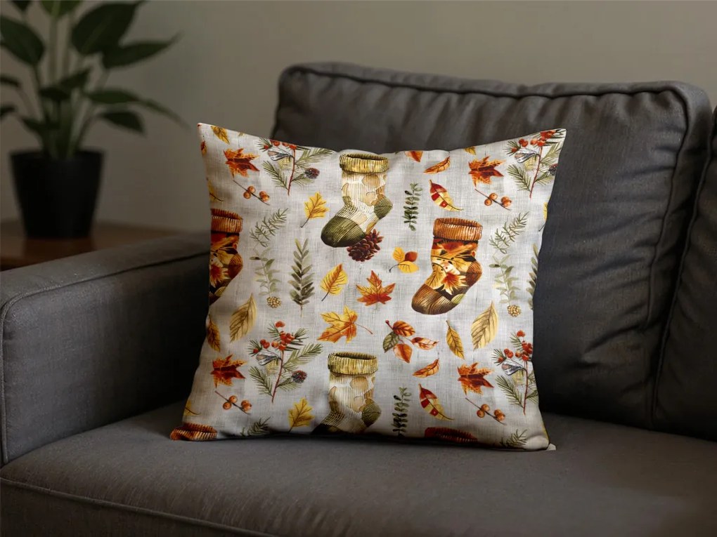 Zestaw 2 sztuk dekoracyjnych poszewek na poduszki AUTUMN SOCKS 45x45 cm, kolorowa
