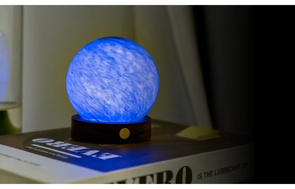 Lampa stołowa LED w ciemnym naturalnym kolorze ze szklanym kloszem (wysokość 9 cm) Galaxy Breeze – Gingko