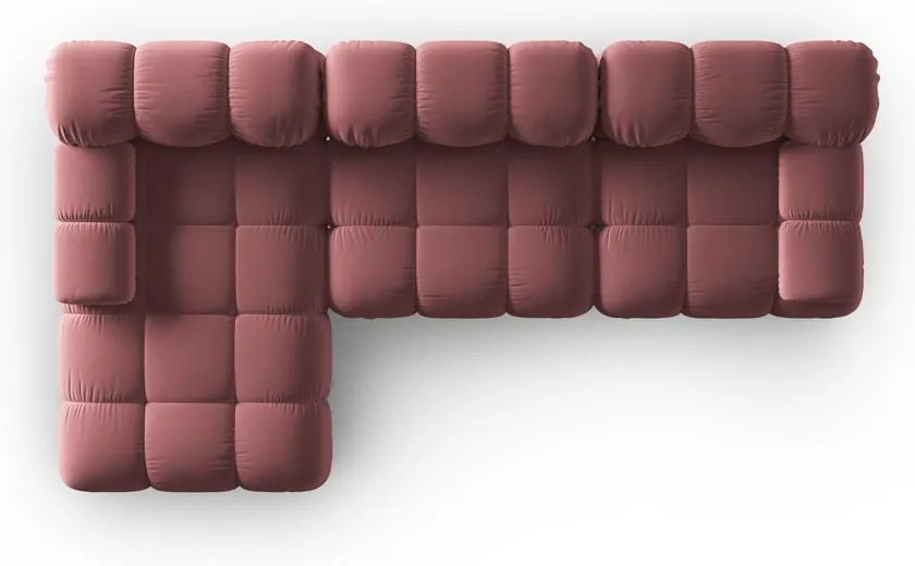 Różowa aksamitna sofa 285 cm Bellis – Micadoni Home