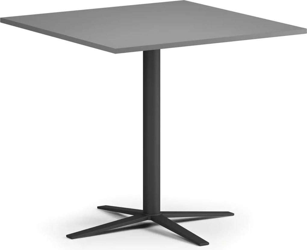 Stolik kawowy AURA, 60x60 cm, czarna podstawa, grafit