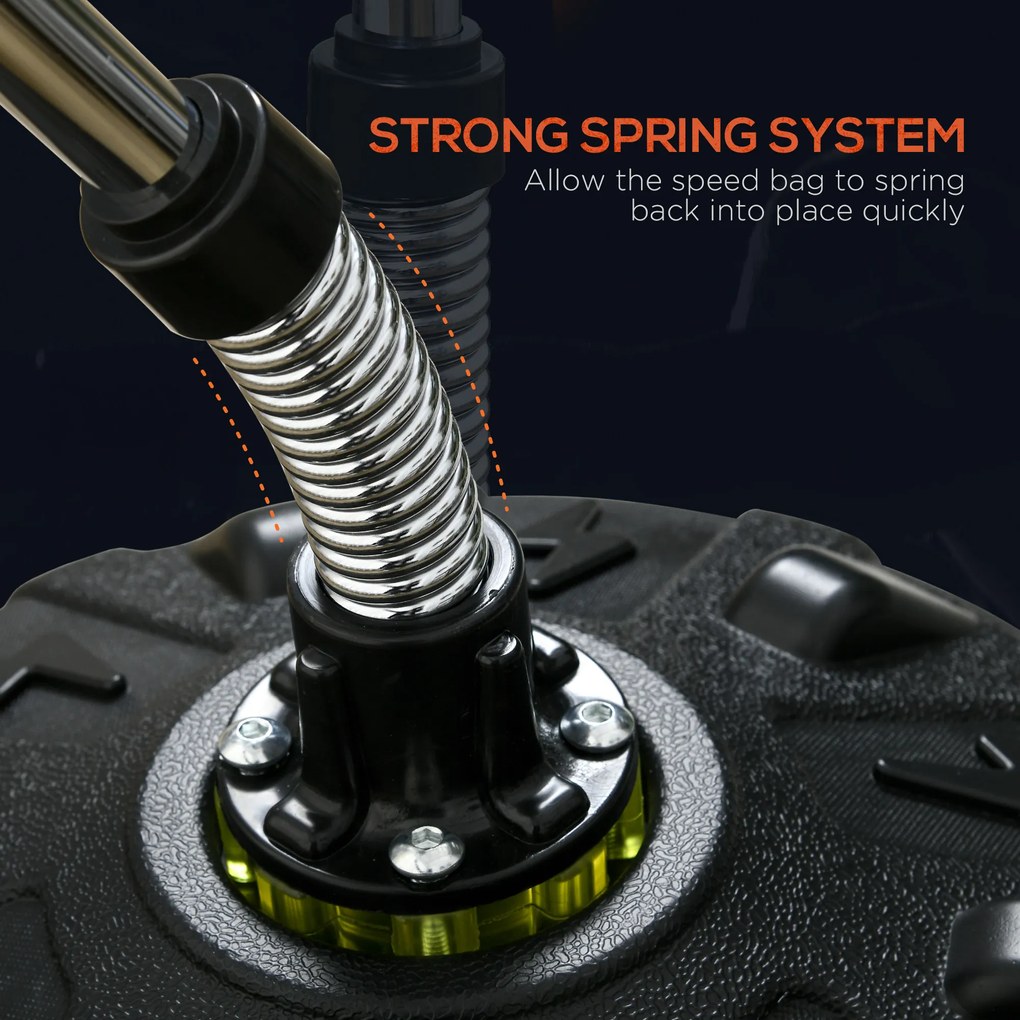 SPORTNOW Piłka treningowa, regulowana wysokość 147-165cm, podstawa do napełniania, Stal, Czerwony+Czarny+Biały