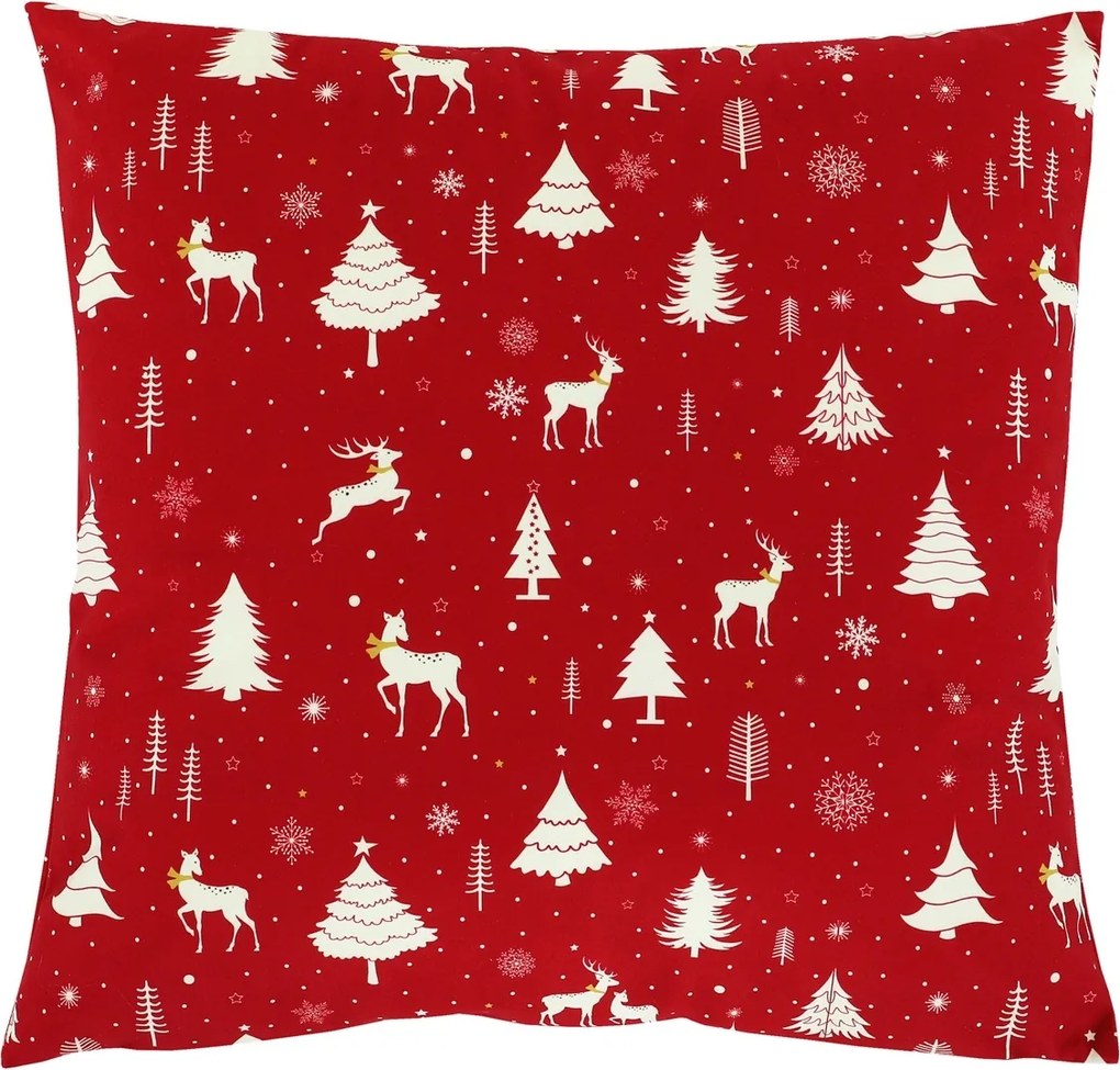 Poduszka z wypełnieniem motyw świąteczny Boże Narodzenie 45 x 45 cm, czerwony