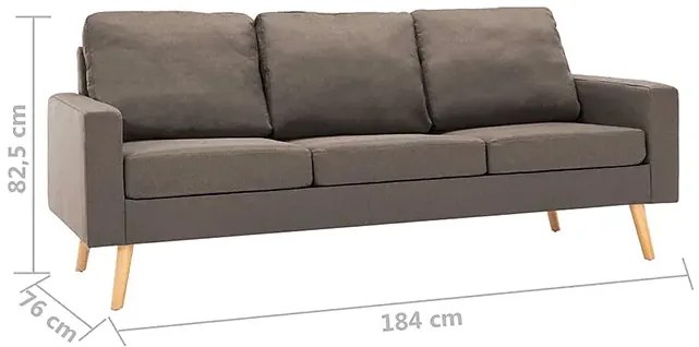 3-osobowa sofa taupe - Eroa 3Q