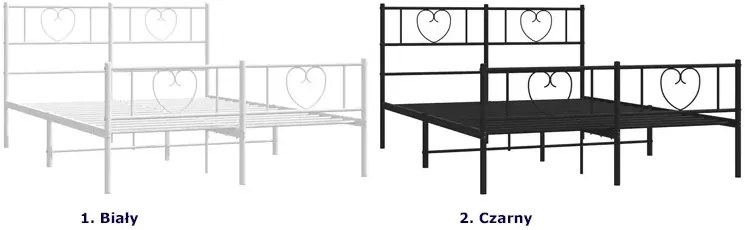 Białe metalowe łóżko małżeńskie 160x200 cm S7-L15