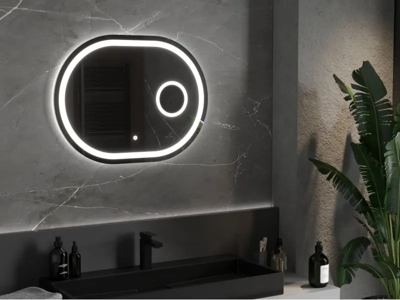 Mexen Umba lustro łazienkowe podświetlane z lusterkiem kosmetycznym 80 x 60 cm, LED 6000K, antypara - 9822-080-060-611-00