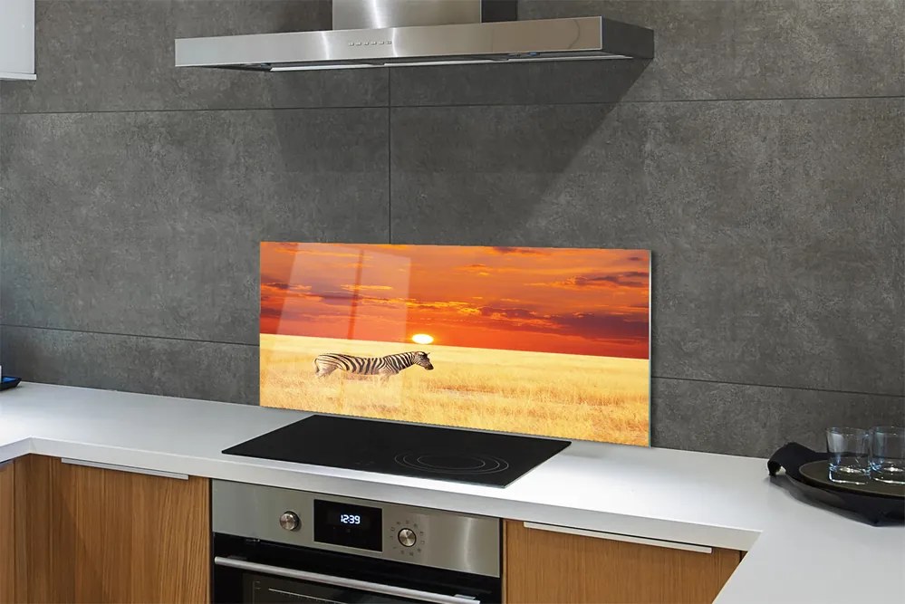 Panel nad Blat Kuchenny Zebra o Zachodzie Słońca