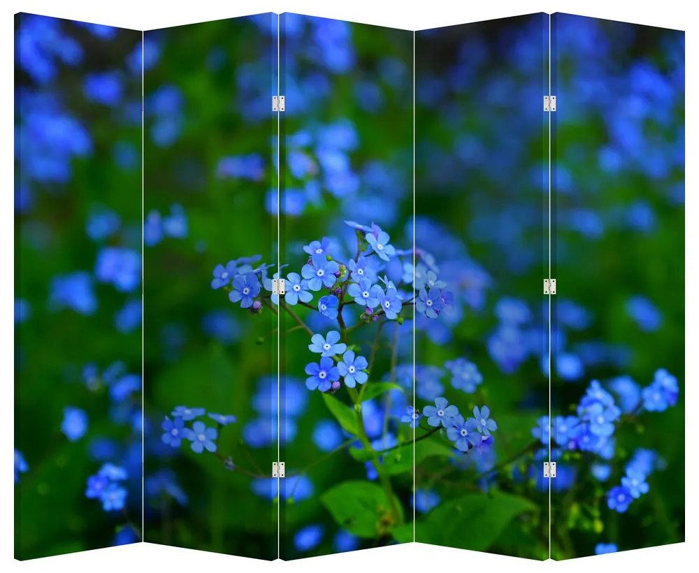 Parawan - Niebieskie kwiaty (210x170 cm)