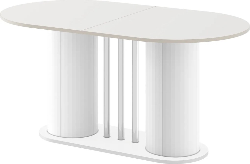 Owalny stół z matowym rozkładanym blatem Cesaro Hubertus