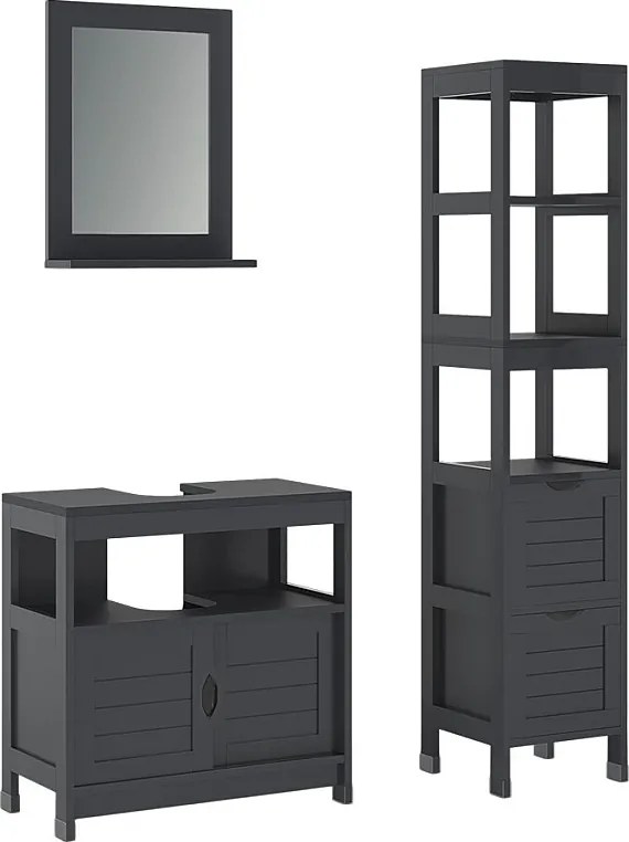 Zestaw mebli łazienkowych szary 60x30x60 vilda