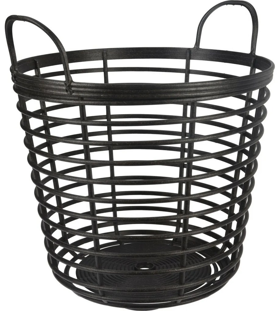 Kosz ogrodowy Downey antracyt, 37,4 x wys. 40 cm,eko-drewno