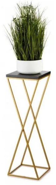 Stojak na kwiaty LOFT 70x24 cm złoto-czarny