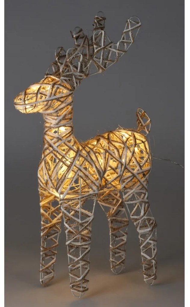 Renifer świąteczny LED szary, 50 cm