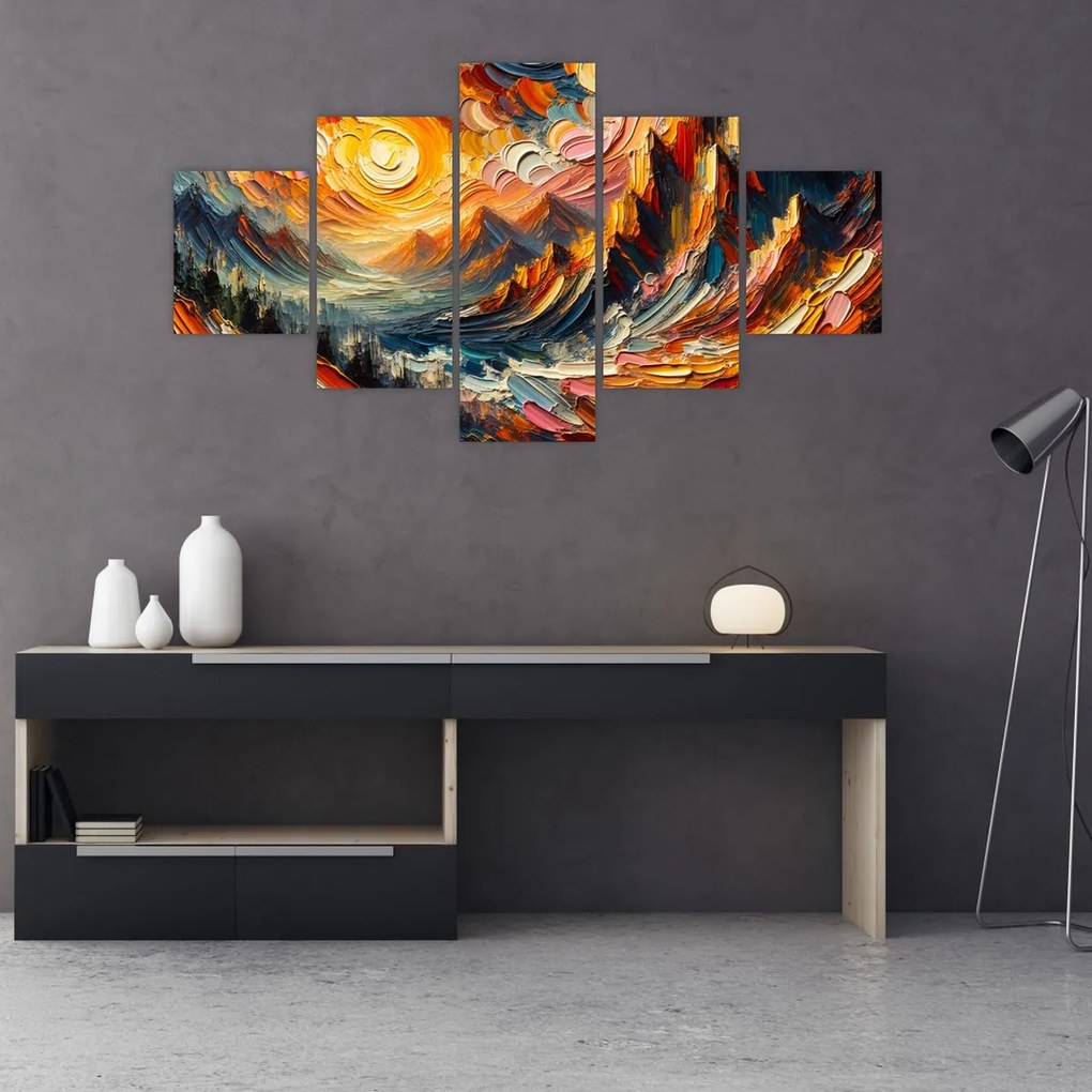 Obraz - Góry oświetlone słońcem (125x70 cm)